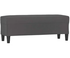 Suoliukas, pilkos spalvos, 100x35x41cm, dirbtinė oda