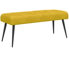 Suoliukas su mygtukų įsiuvais Geltona 110 x 40 x 46 cm Aksomas