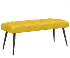 Suoliukas su mygtukų įsiuvais Geltona 110 x 40 x 46 cm Aksomas