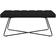 Suoliukas su mygtukų įsiuvais Juoda 110 x 40 x 46 cm Audinys