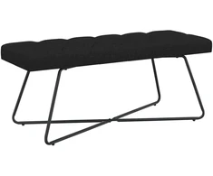 Suoliukas su mygtukų įsiuvais Juoda 110 x 40 x 46 cm Audinys