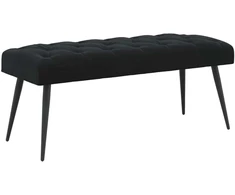 Suoliukas su mygtukų įsiuvais Juoda 110 x 40 x 46 cm Aksomas