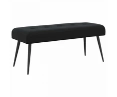 Suoliukas su mygtukų įsiuvais Juoda 110 x 40 x 46 cm Aksomas