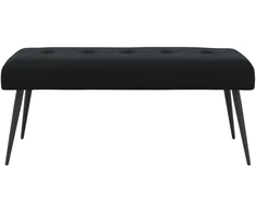 Suoliukas su mygtukų įsiuvais Juoda 110 x 40 x 46 cm Aksomas