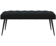 Suoliukas su mygtukų įsiuvais Juoda 110 x 40 x 46 cm Aksomas
