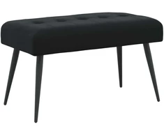 Suoliukas su mygtukų įsiuvais Juoda 80 x 40 x 46 cm Aksomas