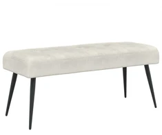 Suoliukas su mygtukų įsiuvais Kreminė 110 x 40 x 46 cm Aksomas