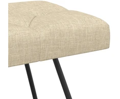 Suoliukas su mygtukų įsiuvais Kreminė 110 x 40 x 46 cm Audinys