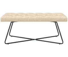 Suoliukas su mygtukų įsiuvais Kreminė 110 x 40 x 46 cm Audinys