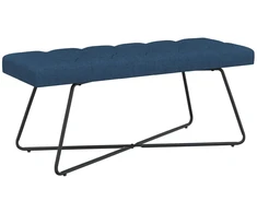 Suoliukas su mygtukų įsiuvais Mėlyna 110 x 40 x 46 cm Audinys