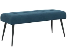 Suoliukas su mygtukų įsiuvais Mėlyna 110 x 40 x 46 cm Aksomas