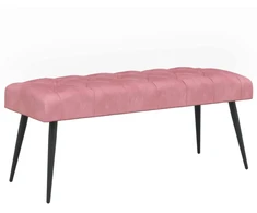 Suoliukas su mygtukų įsiuvais Rožinė 110 x 40 x 46 cm Aksomas