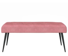 Suoliukas su mygtukų įsiuvais Rožinė 110 x 40 x 46 cm Aksomas