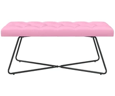 Suoliukas su mygtukų įsiuvais Rožinė 110 x 40 x 46 cm Audinys