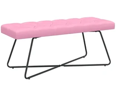 Suoliukas su mygtukų įsiuvais Rožinė 110 x 40 x 46 cm Audinys