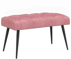 Suoliukas su mygtukų įsiuvais Rožinė 80 x 40 x 46 cm Aksomas