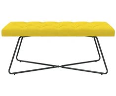 Suoliukas su mygtukų įsiuvais Šviesi geltona 110 x 40 x 46 cm