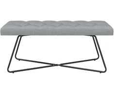 Suoliukas su mygtukų įsiuvais Šviesiai pilka 110 x 40 x 46 cm