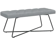 Suoliukas su mygtukų įsiuvais Šviesiai pilka 110 x 40 x 46 cm
