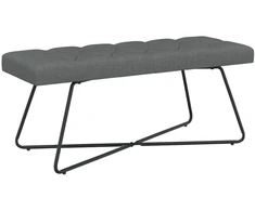 Suoliukas su mygtukų įsiuvais Tamsiai pilka 110 x 40 x 46 cm
