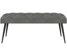 Suoliukas su mygtukų įsiuvais Tamsiai pilka 110 x 40 x 46 cm