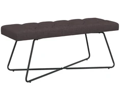 Suoliukas su mygtukų įsiuvais Tamsiai rudas 110 x 40 x 46 cm