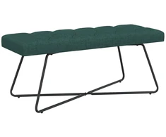 Suoliukas su mygtukų įsiuvais Tamsiai žalia 110 x 40 x 46 cm