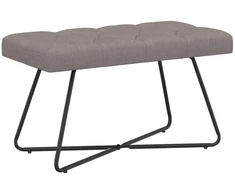 Suoliukas su mygtukų įsiuvais Taupe 80 x 40 x 46 cm Audinys