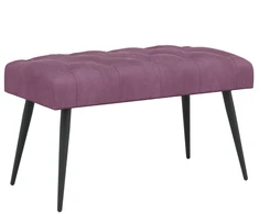 Suoliukas su mygtukų įsiuvais Violetinė 80 x 40 x 46 cm Aksomas