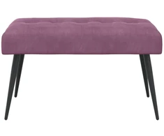 Suoliukas su mygtukų įsiuvais Violetinė 80 x 40 x 46 cm Aksomas