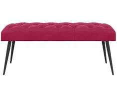 Suoliukas su mygtukų įsiuvais Vyno raudona 110 x 40 x 46 cm