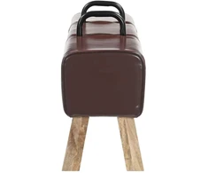 suoliukas Tamsiai rudas 110 x 30 x 45 cm Tikra oda