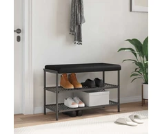 Suoliuko pagalvė Dirbtinė oda Juoda Gylis 35 cm