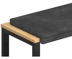 Suoliuko pagalvė Pūkuota korduroja Tamsiai pilka Gylis 35 cm