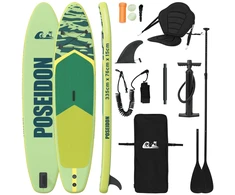SUP lenta su sėdyne 2-in-1 POSEIDON 335 x 76 x 15 cm Žalia