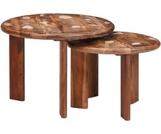 Sudediami kavos stalai 2 pcs Kieta atnaujinta mediena