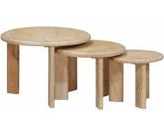 Sudediami kavos stalai 3 pcs Juoda Kietas mango medis