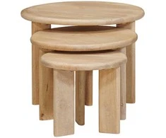 Sudediami kavos stalai 3 vnt. Juoda Ø 54 x 40 cm