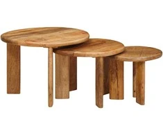 Sudediami kavos stalai 3 pcs Ruda Kietas mango medis