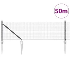Suvirintas vielinis tvoras su smailiais galais 50 x 0,8 m Pilka