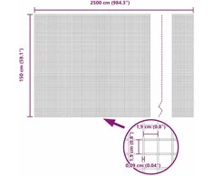 Suvirintas vielos tvora žemės tvirtinimas 25 x 1,5 m Žalia
