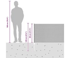 Suvirintas vielos tvora su stulpeliais 100 x 0,8 m Žalia