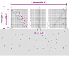 Suvirinta vielos tvora su betono baze 25 x 0,6 m Žalia