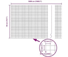 Suvirintas vielos tvora su stulpeliais 50 x 0,5 m Žalia