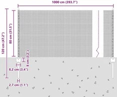 Suvirintas vielos tvora su stulpeliais 10 x 0,8 m Žalia