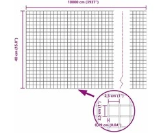 Suvirintas vielos tvora žemės tvirtinimas 100 x 0,4 m Pilka