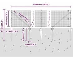 Suvirintas vielinis tvoras su smailiais galais 100 x 0,4 m