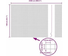 Suvirintas vielos tvora su stulpeliais 25 x 1,4 m Žalia