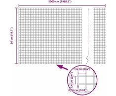 Suvirintas vielos tvora su stulpeliais 50 x 0,5 m Žalia