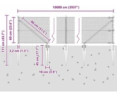 Suvirintas vielinis tvoras su smailiais galais 100 x 0,6 m